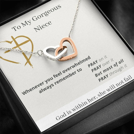 To My Gorgeous Niece - Whenever You Feel - Interlocking Hearts Necklace