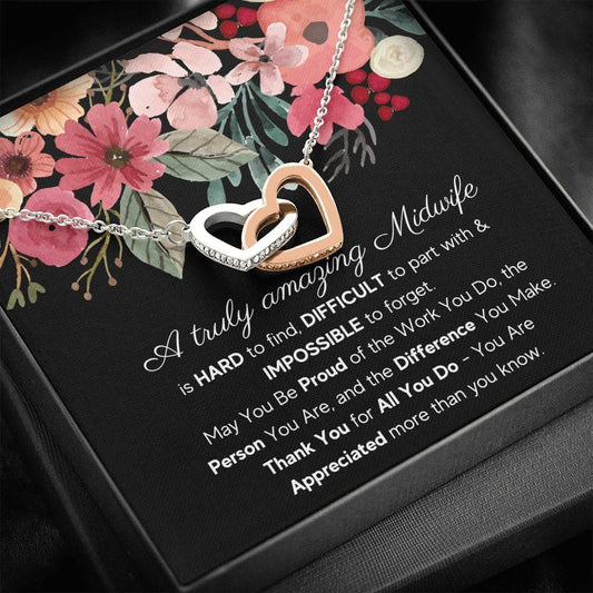 A Truly Amazing Midwife - Interlocking Hearts Necklace