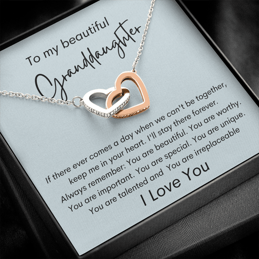 To My Beautiful Granddaughter - If There Ever - Interlocking Hearts Necklace