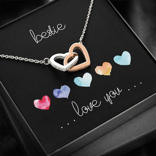 Bestie - Love You - Interlocking Hearts Necklace