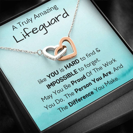 A Truly Amazing Lifeguard Like You - Interlocking Hearts Necklace