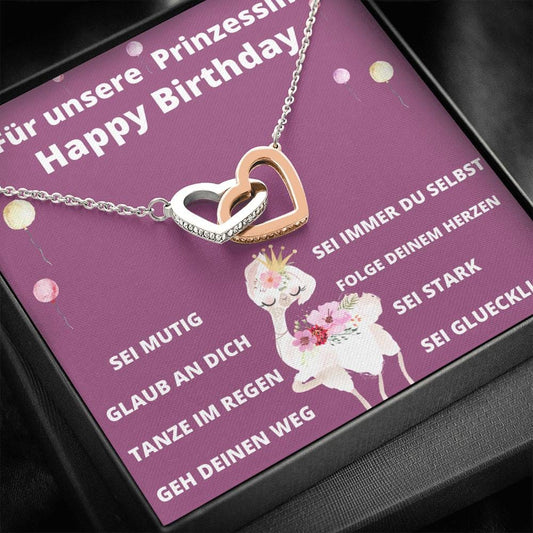 Für Unsere Prinzessin - Happy Birthday - Interlocking Hearts Necklace