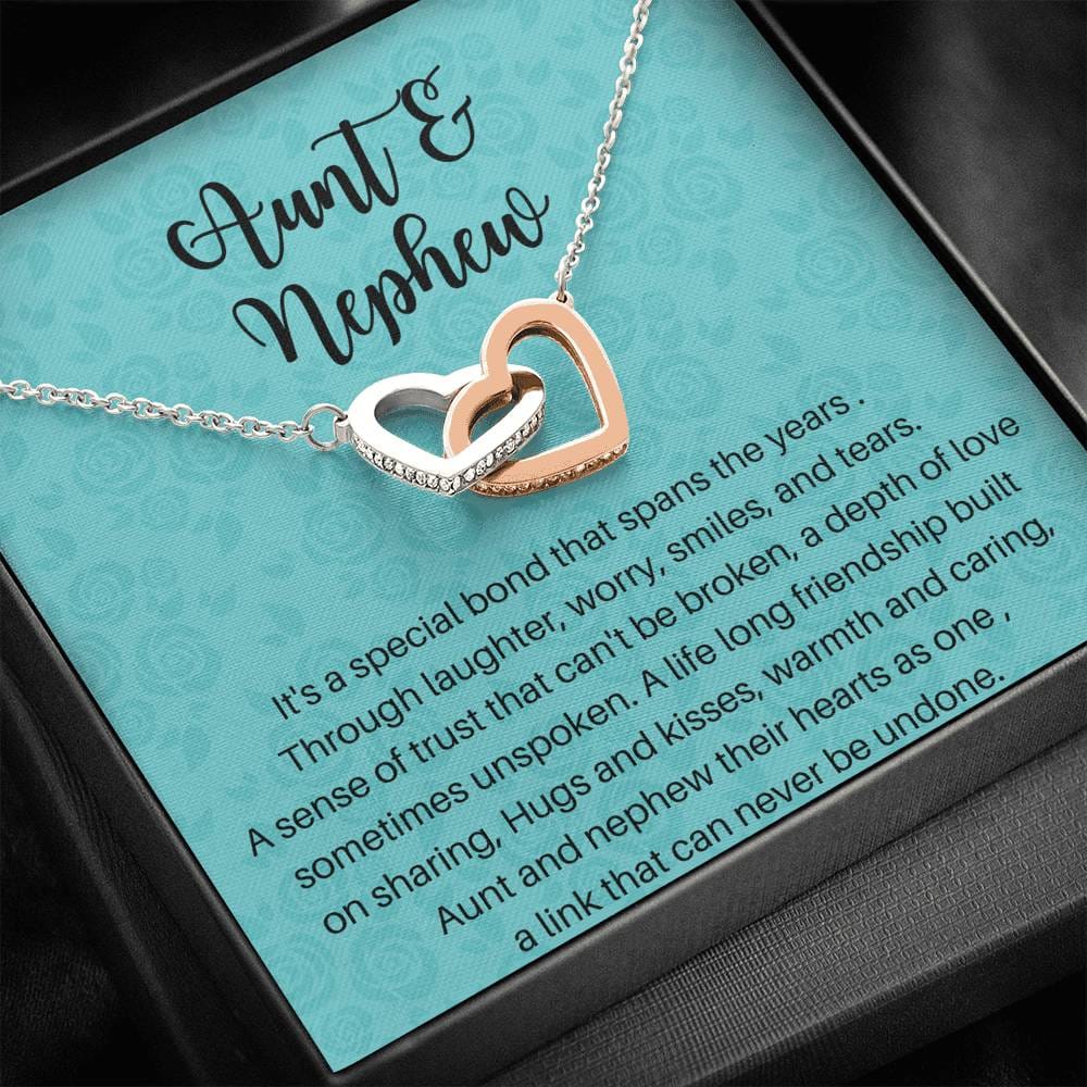 Aunt And Nephew - Its A Special Bond - Interlocking Hearts Necklace