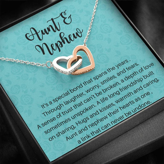 Aunt And Nephew - Its A Special Bond - Interlocking Hearts Necklace