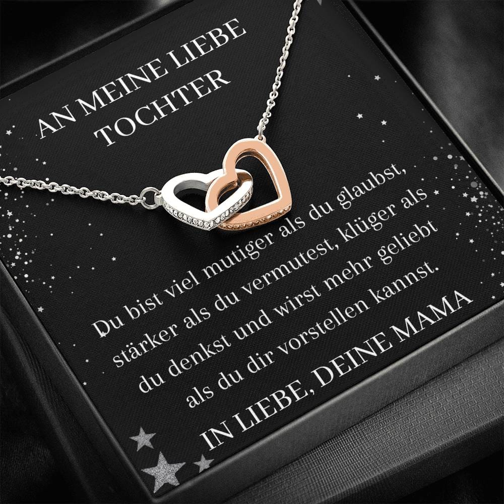 An Meine Tochter - Du Bist Viel Mutiger - Interlocking Hearts Necklace