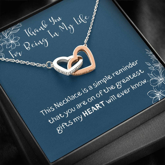 Thank You For Being In My Life - Interlocking Heart Necklace