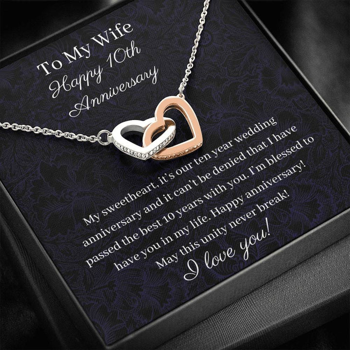 Appreciation Romantic Gift for Girlfriend Boyfriend Interlocking Hearts  Necklace