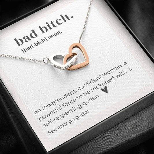 Bad Bitch Definition - Interlocking Hearts Necklace