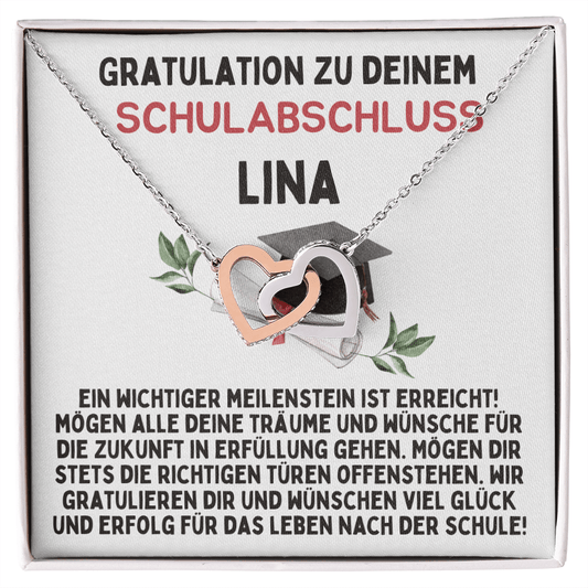 Gratulation Zu Deinem Schulabschluss - Interlocking Hearts Necklace
