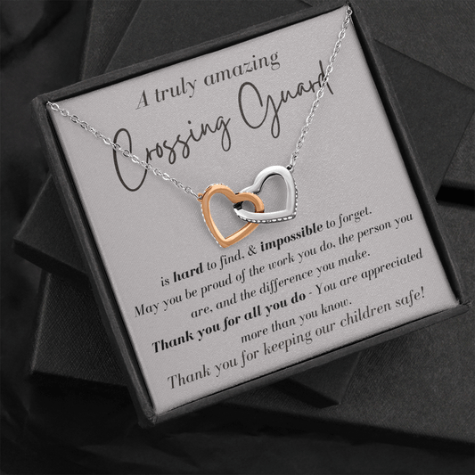 A Truly Amazing Crossing Guard - Interlocking Hearts Necklace