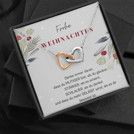 Frohe Weihnachten - Denke Immer Daran - Interlocking Hearts Necklace