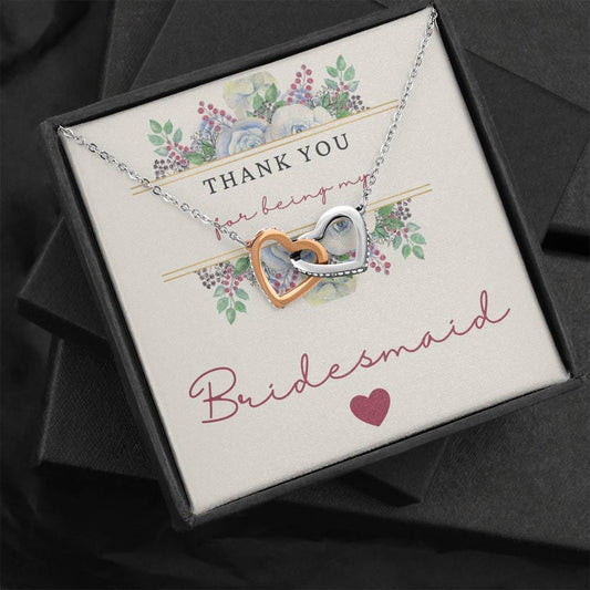 Thank You For Being My Bridesmaid - Interlocking Hearts Necklace