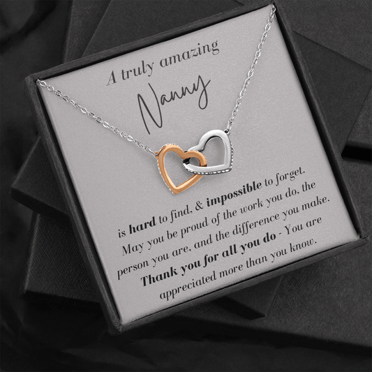 A Truly Amazing Nanny - Interlocking Hearts Necklace