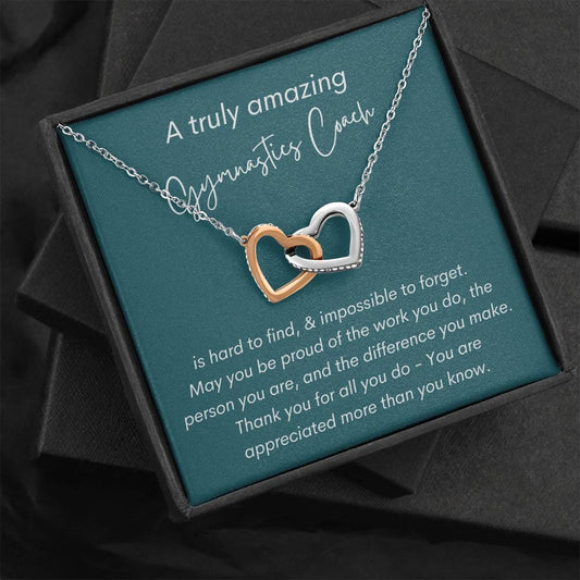 A Truly Amazing Gymnastics Coach - Interlocking Hearts Necklace