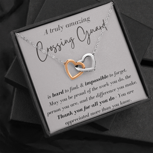 A Truly Amazing Crossing Guard - Interlocking Hearts Necklace