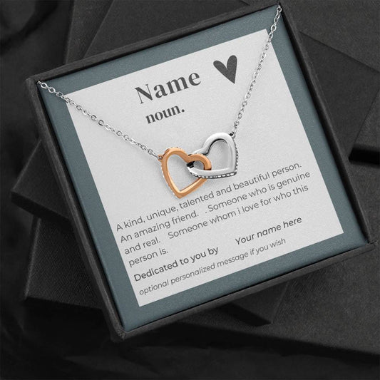Name Definition - Interlocking Hearts Necklace
