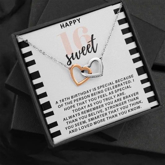 Happy Sweet 16 - Interlocking Hearts Necklace