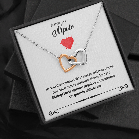 To My Beautiful Granddaughter - Interlocking Hearts Necklace