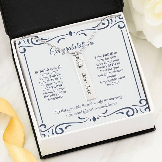 Congratulations - Birthstone Name Necklace