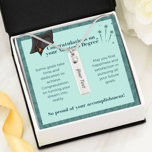 Congratulations On Your Masters Degree - Some Goals Take Time - Birthstone Name Necklace