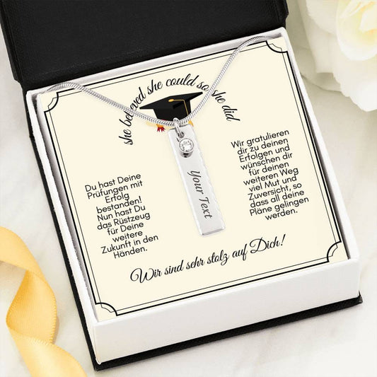 She Believed She Could - Wir Sind Stolz Auf Dich - Birthstone Name Necklace