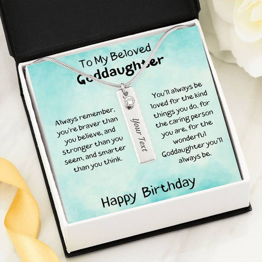 To My Beloved Goddaughter - Happy Birthday - Birthstone Name Necklace