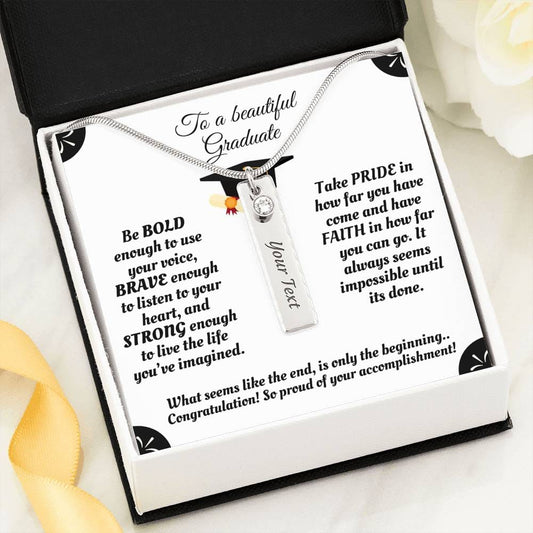 To A Beautiful Graduate - Congratulations - Birthstone Name Necklace