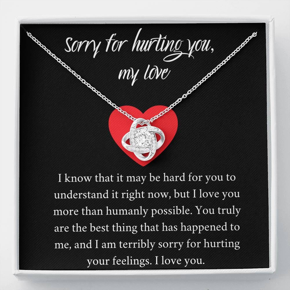Sorry For Hurting You My Love - I Love You - Love Knot Necklace
