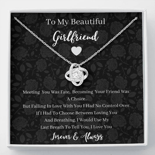To My Beautiful Girlfriend - Forever & Always - Love Knot Necklace