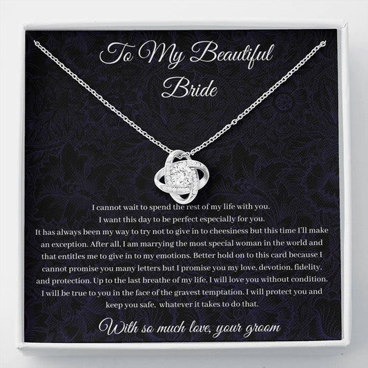 To My Beautiful Bride - With So Much Love - Love Knot Necklace