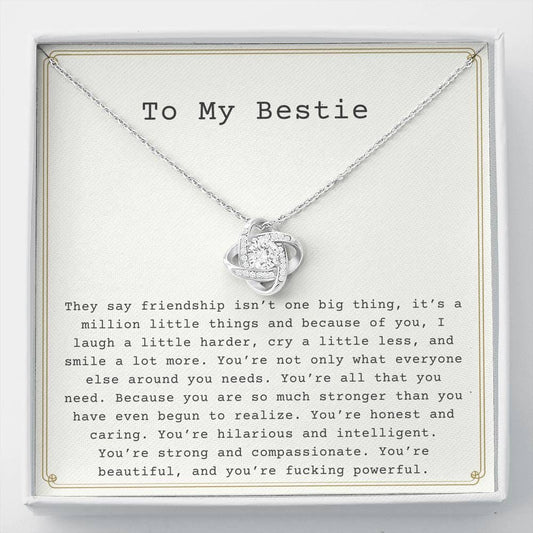 To My Bestie - Interlocking Hearts Necklace