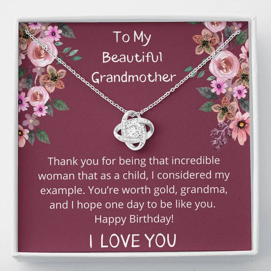To My Beautiful Grandmother ! Thank You - Love Knot Necklace