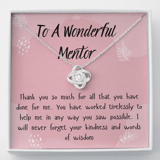 To A Wonderful Mentor - Thank You So Much - Love Knot Necklace