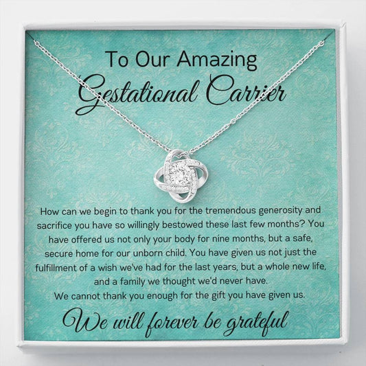 To Our Amazing Gestational Carrier - Love Knot Necklace
