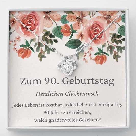 Zum 90. Geburtstag - Herzlichen Glückwunsch - Love Knot Necklace