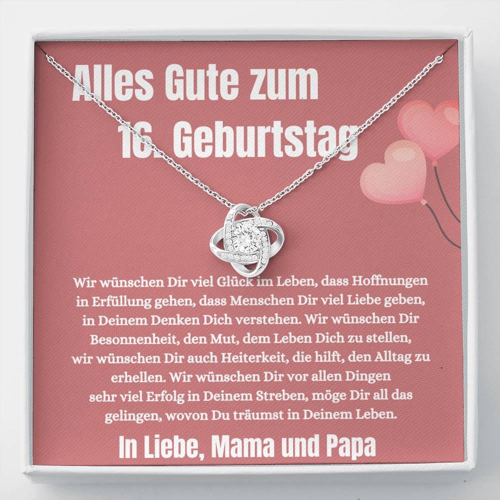 Alles Gute zum 16. Geburtstag - Liebesknoten Kette