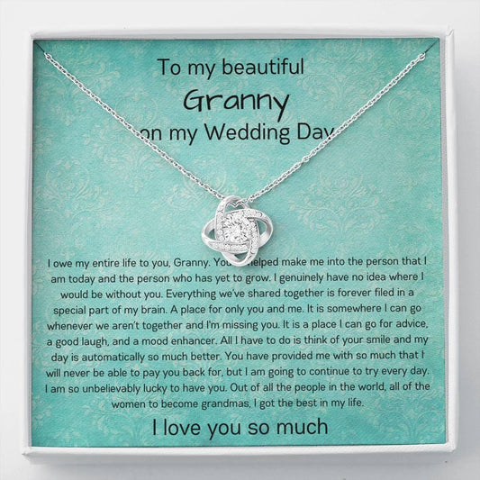 To My Beautiful Granny On My Wedding Day - Love Knot Necklace
