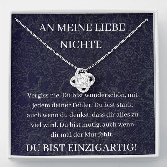 An Meine Liebe Nichte - Vergiss Nie - Love Knot Necklace