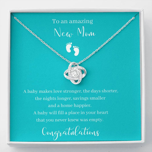 To An Amazing New Mom Love Knot Necklace