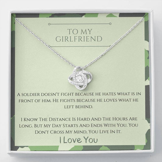To My Girlfriend - A Soldier - Love Knot Necklace