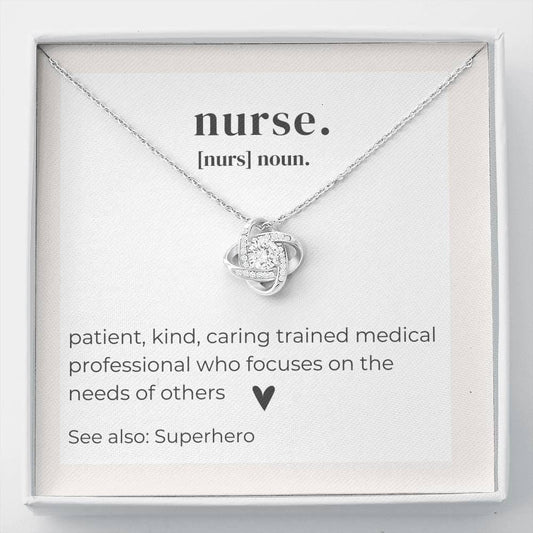 Nurse Definition - Love Knot Necklace
