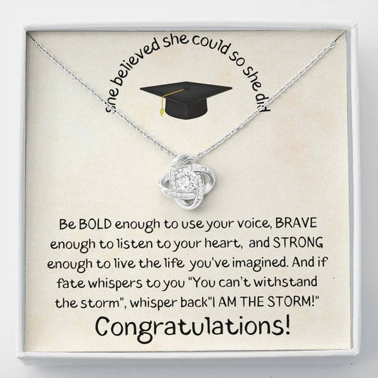 She Believed She Could So She Did - Love Knot Necklace