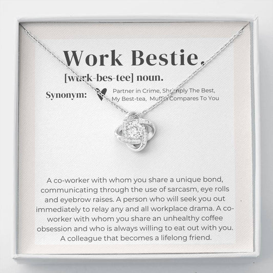 Work Bestie Definition - Love Knot Necklace
