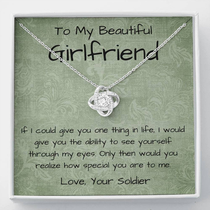 To My Beautiful Girlfriend If I Could Give You Love Knot Necklace