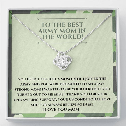 To The Best Army Mom In The World - You Used To Be - Love Knot Necklace