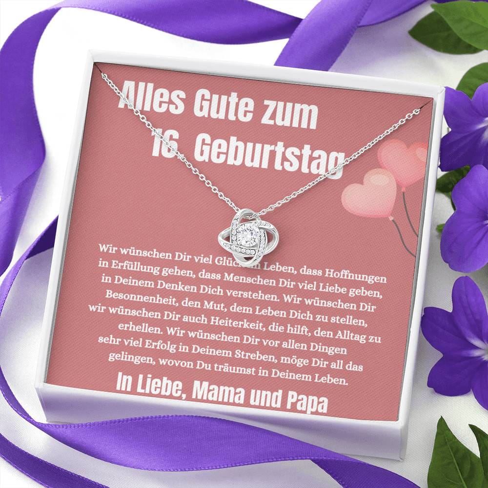 Alles Gute zum 16. Geburtstag - Liebesknoten Kette
