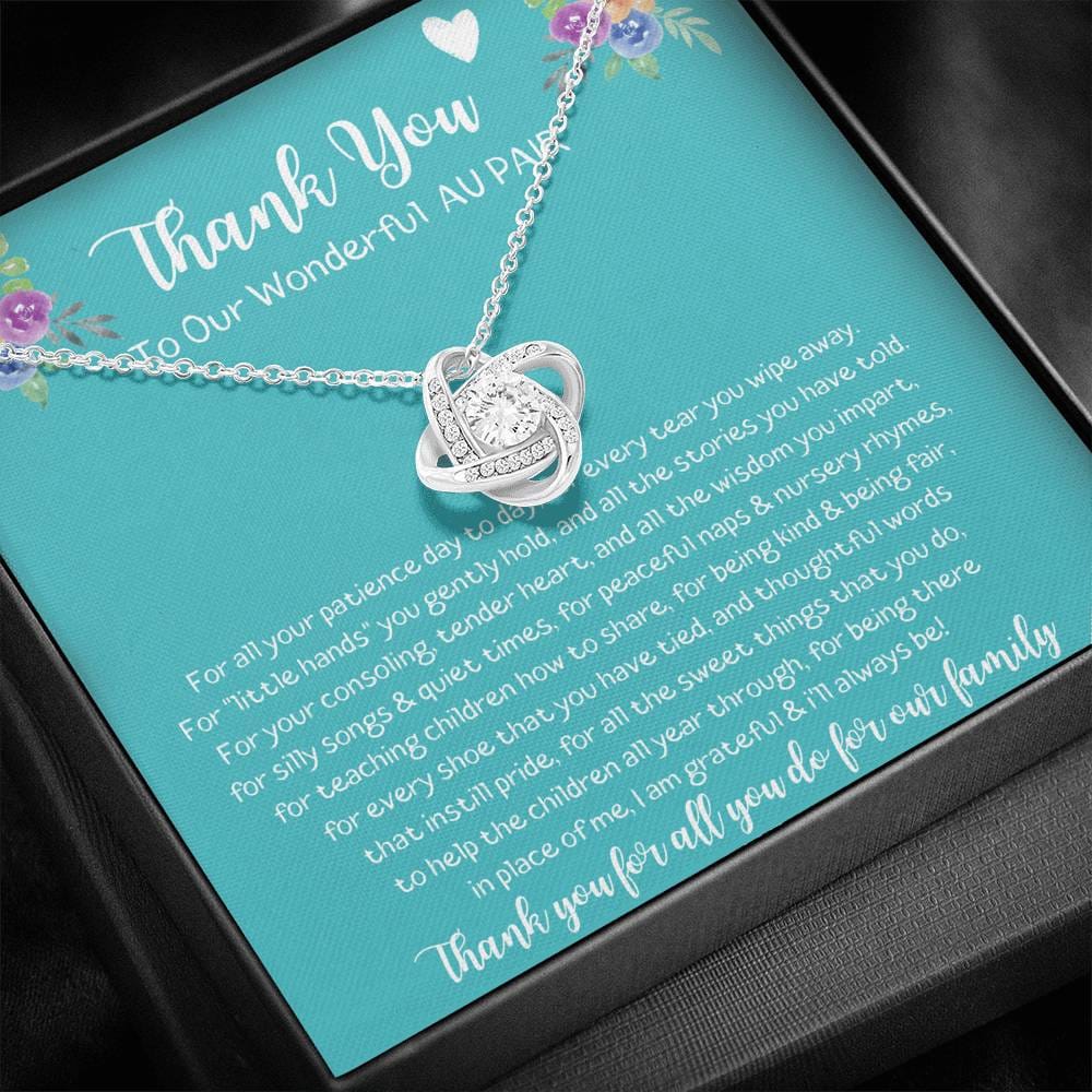 Thank You To Our Wonderful Au Pair - Love Knot Necklace