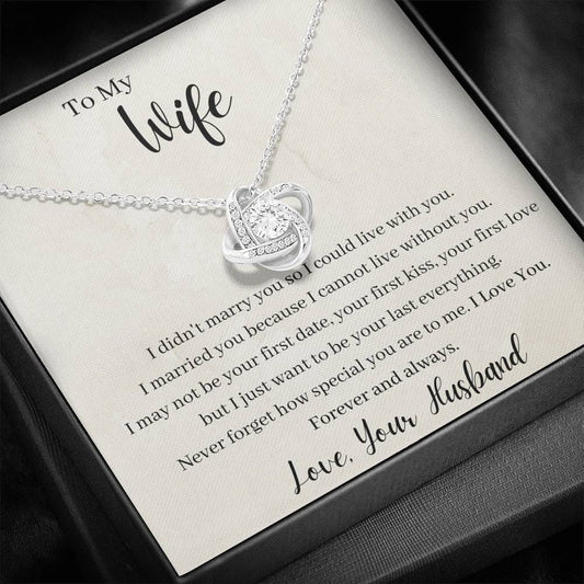 To My Wife - Forever And Always - Love Knot Necklace