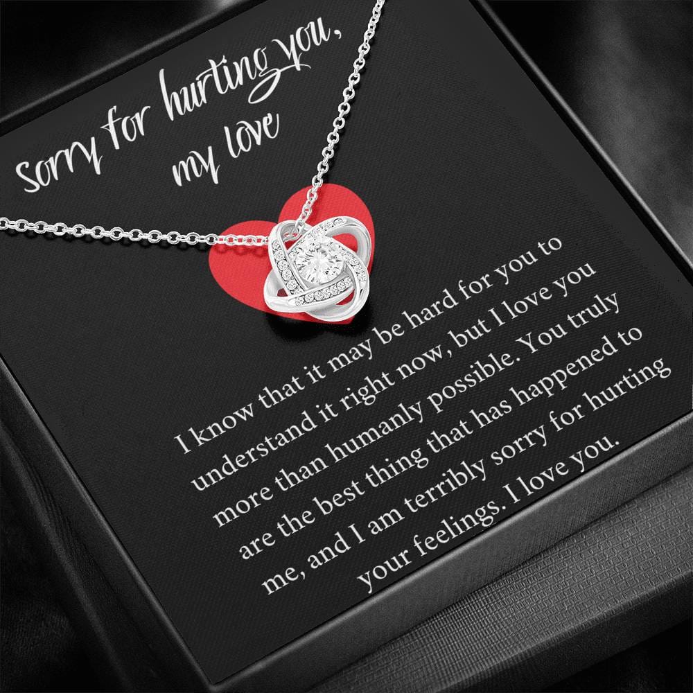 Sorry For Hurting You My Love - I Love You - Love Knot Necklace