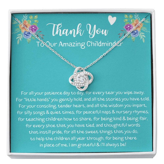 Thank You To Our Amazing Childminder - Love Knot Necklace